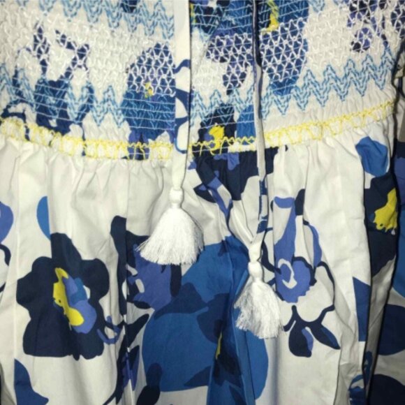 Brand New Plenty by Tracy Reese Off-The-Shoulder Puff-Sleeve Smocked Dress - Picture 12 of 13